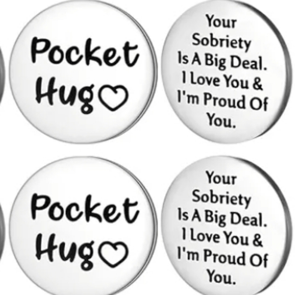 Recovery Accessories - 3 for $10 Silver Sobriety is A BIG DEAL double-sided Coins Pocket Hug